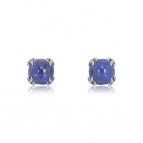 White Gold Tanzanite & Diamond Earrings